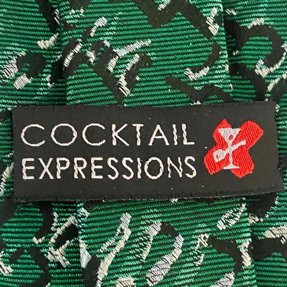 Cocktail Expressions Champagne Silk Necktie Green Tie Science Father's Day Gift - Picture 4 of 7